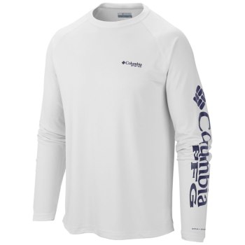 Columbia PFG Terminal Tackle Long Sleeve Tall, Sudaderas Blancos Para Hombre | 203581-KJI